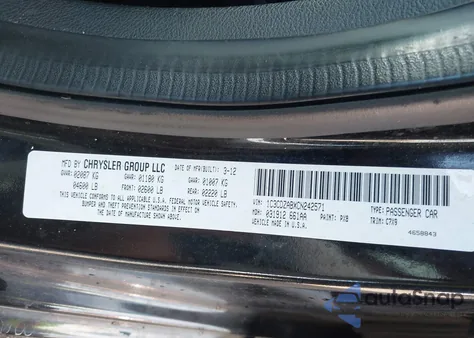 2012 Dodge Avenger Se из США, поврежденный, VIN 1C3CDZABXCN242571